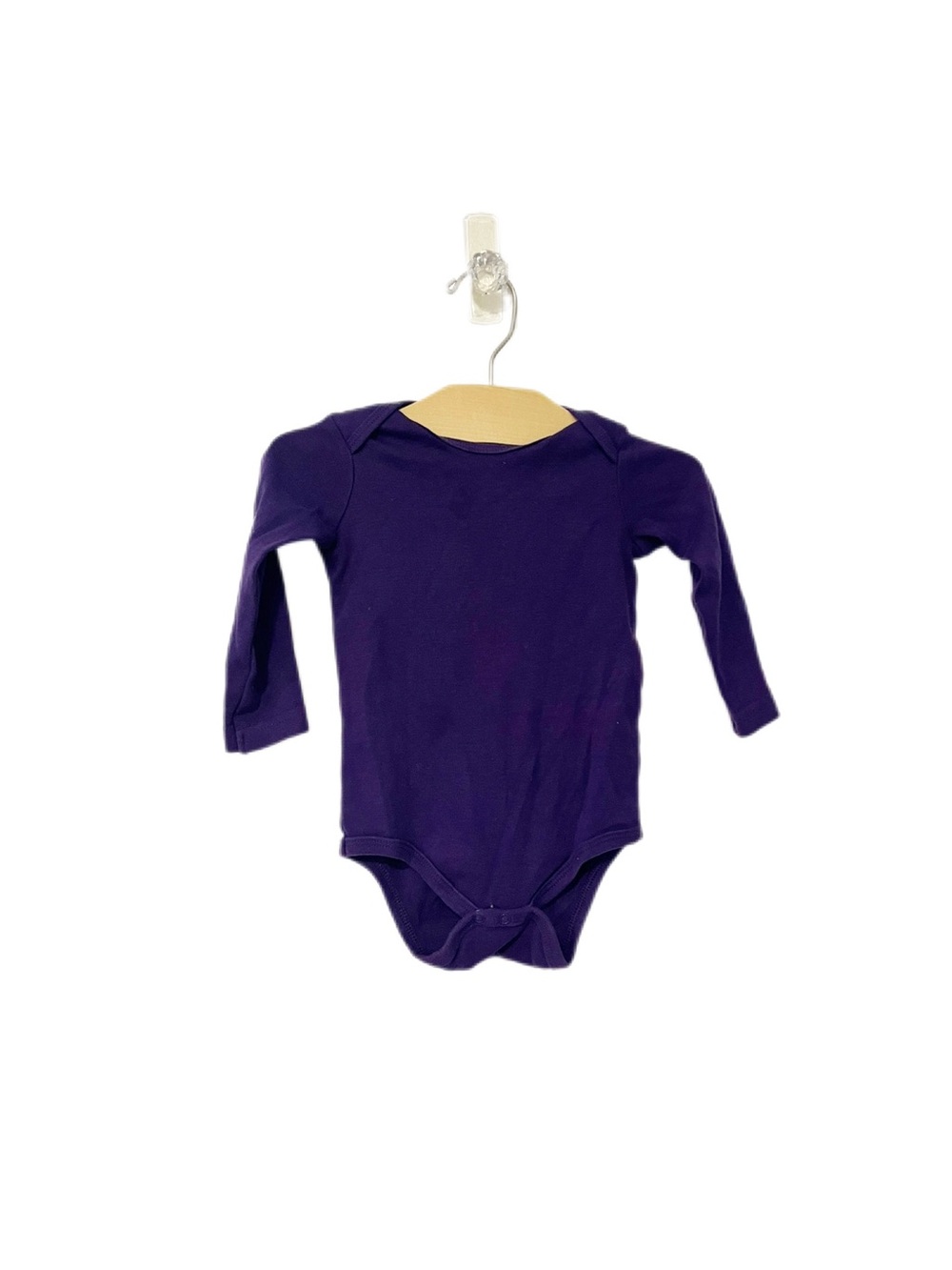 Primary 9-12m Baby Long-Sleeve Purple Cotton Bodysuit